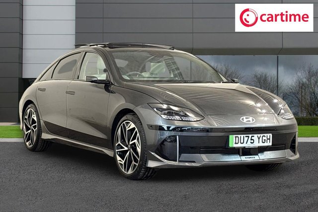 View our Hyundai Ioniq 6 77.4kWh Ultimate Saloon 4dr Electric Auto AWD (325 ps) Surround View Monitor, Parking Distance Warning, Android Auto / Apple CarPlay, Trailer Wiring Package, Heated Steering Wheel