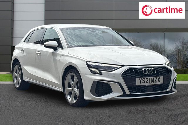 View our Audi A3 1.5 TFSI 35 S line Sportback 5dr Petrol Manual Euro 6 (s/s) (150 ps) Rear Parking Sensors, Audi Smartphone Interface, Comfort And Sound Package, MMI Navigation, 18In Alloys