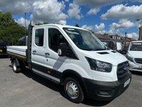 USED 2020 20 FORD TRANSIT 2.0 350 EcoBlue Leader DRPOSIDE Double Cab 4dr Diesel Manual RWD L3 Euro 6 (130 ps) NO VAT JUST 44K FSH !!!! FRESH MOT + SERVICE !!!