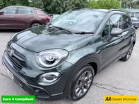 USED 2020 20 FIAT 500X Green 1.0 FireFly Turbo S-Design SUV, 19,925 miles, Euro 6, ULEZ compliant, CarPlay/Android Auto, 17in Alloys, Climate, Cruise, Rear sensors. This 2020 Fiat 500X FireFly Turbo S-Design boasts exceptionally low mileage for its age, having covered just 19,925 miles. This stylish S trim model is powered by an efficient 1.0L Petrol engine, meeting Euro 6 emissions standards. Inside, you'll find comfort and convenience with automatic dual zone climate control and a 7in HD touchscreen DAB radio featuring Bluetooth, USB, and AUX connectivity. Stay connected and entertained with Apple CarPlay and Android Auto integration, while the rear parki