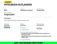 USED 2018 18 MITSUBISHI OUTLANDER 2.0h 12kWh 5hs SUV 5dr Petrol Plug-in Hybrid CVT 4WD Euro 6 (s/s) (200 ps) Comprehensive Service History  |  Only 2 Owners From Brand New  |  Set of 2 Keys