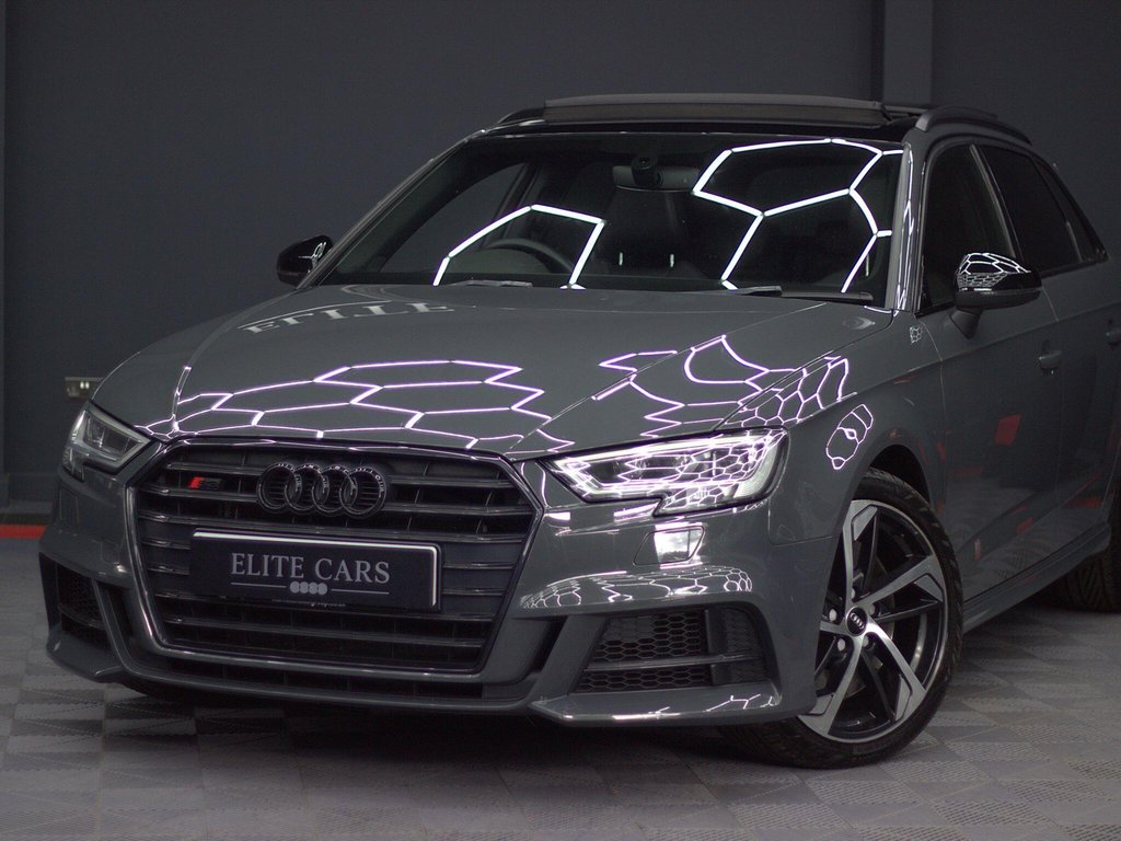 USED 2019 19 AUDI S3 2.0 TFSI Black Edition Sportback 5dr Petrol S Tronic quattro Euro 6 (s/s) (300 ps) PAN ROOF|NANO GREY|TECH PACK