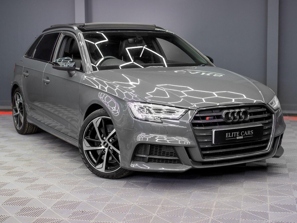 USED 2019 19 AUDI S3 2.0 TFSI Black Edition Sportback 5dr Petrol S Tronic quattro Euro 6 (s/s) (300 ps) PAN ROOF|NANO GREY|TECH PACK