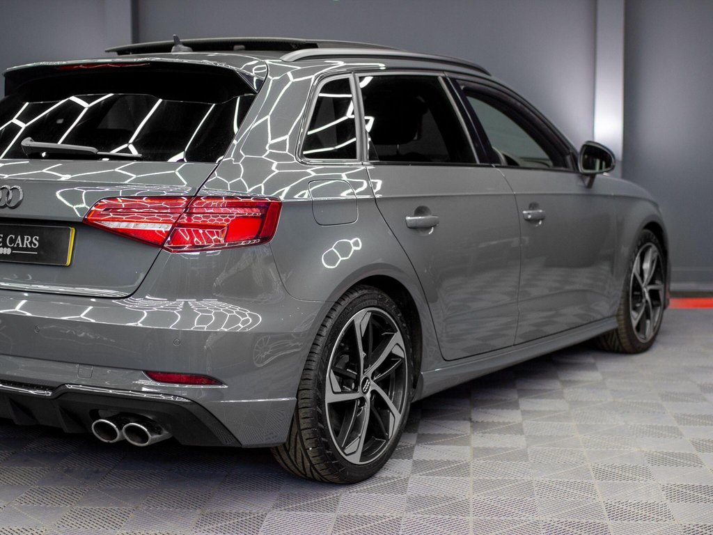 USED 2019 19 AUDI S3 2.0 TFSI Black Edition Sportback 5dr Petrol S Tronic quattro Euro 6 (s/s) (300 ps) PAN ROOF|NANO GREY|TECH PACK