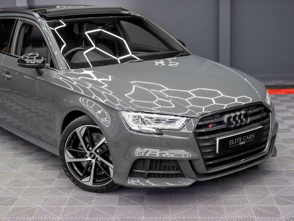 USED 2019 19 AUDI S3 2.0 TFSI Black Edition Sportback 5dr Petrol S Tronic quattro Euro 6 (s/s) (300 ps) PAN ROOF|NANO GREY|TECH PACK