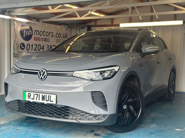 View our Volkswagen Id.4 Pro Performance 77kWh Life SUV 5dr Electric Auto (204 ps)+2 KEYS+1 OWNER FROM NEW+AIRCON+HISTORY+HALF LEATHER HEATED SEATS+PARK CONTROL WITH CAMERA+BLUETOOTH+MEDIA+NAV+ALLOYS+USB+AUX+DAB