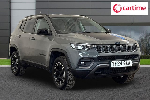 View our Jeep Compass 1.3 GSE T4 11.4kWh Trailhawk SUV 5dr Petrol Plug-in Hybrid Auto 4xe Euro 6 (s/s) (240 ps) Rear Back Up Camera, Navigation Pack, Touchscreen With Navigation, Heated Front Seats, Heated Seats