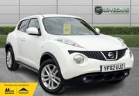 USED 2012 62 NISSAN JUKE 1.6 Acenta Premium SUV 5dr Petrol Manual Euro 5 (s/s) (117 ps) REALLY NICE EXAMPLE BOTH INSIDE AND OUT WITH 11 STAMPS IN THE SERVICE BOOK, LONG MOT, HPI CLEAR, 2 X KEYS, ONLY 1 PREVIOUS OWNER! HPI CLEAR, AIR CON, SAT NAV, BLUETOOTH, CRUISE, CLIMATE!