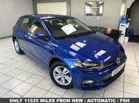 USED 2019 19 VOLKSWAGEN POLO 1.0 TSI GPF SE Hatchback 5dr Petrol DSG Euro 6 (s/s) (95 ps) REEF BLUE / 1 OWNER / AUTOMATIC / ONLY 11535 MILES FROM NEW / FULL VW SERVICE HISTORY / TOUCHSCREEN APPLE CARPLAY & ANDROID AUTO / FRONT & REAR SENSORS / POWERFOLD MIRRORS / CRUISE CONTROL