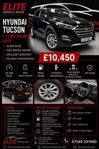 USED 2017 17 HYUNDAI TUCSON 1.7 CRDi Blue Drive SE Nav SUV 5dr Diesel DCT Euro 6 (s/s) (141 ps) 