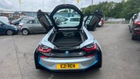 USED 2015 E BMW I8 Silver 1.5 7.1kWh Plug-in hybrid coupe, 49,050 miles, ULEZ compliant, Automatic 4WD, 20in alloys, HK audio, Sat nav, Camera, Cruise, 8.8in Display. This 2015 BMW i8 presents a remarkable opportunity with exceptionally low mileage for its age, having covered just 49,050 miles. This impressive plug in hybrid sports car features a 1.5 litre petrol engine and four wheel drive, meeting Euro 6 emission standards. It comes with a 3 month warranty for your peace of mind, and its MOT is valid until March 2027. Notable features include striking 20 inch BMW i Turbine Spoke Style 625 alloy wheels, a comprehensive Driving Assistant system, and eye catch