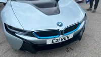USED 2015 E BMW I8 Silver 1.5 7.1kWh Plug-in hybrid coupe, 49,050 miles, ULEZ compliant, Automatic 4WD, 20in alloys, HK audio, Sat nav, Camera, Cruise, 8.8in Display. This 2015 BMW i8 presents a remarkable opportunity with exceptionally low mileage for its age, having covered just 49,050 miles. This impressive plug in hybrid sports car features a 1.5 litre petrol engine and four wheel drive, meeting Euro 6 emission standards. It comes with a 3 month warranty for your peace of mind, and its MOT is valid until March 2027. Notable features include striking 20 inch BMW i Turbine Spoke Style 625 alloy wheels, a comprehensive Driving Assistant system, and eye catch