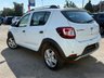 USED 2015 15 DACIA SANDERO STEPWAY 0.9 TCe Laureate Hatchback 5dr Petrol Manual Euro 5 (90 ps) Finished in GLACIER WHITE with Cloth Trim. This Dacia Sandero is an incredibly practical and budget-friendly crossover hatchback. The Laur&eacute;ate trim is a highly desirable premium trim. Features include, Sat Nav, Touch Screen, Rear Park Sensors, Radio, B/Tooth and much more. Dealer serviced at 16773 miles, 18756 miles, 27656 miles, 33419 miles, 39871 miles, 41242 miles, 43007 miles, and at 44804 miles.