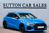 USED 2022 22 AUDI RS3 2.5 TFSI Carbon Black Sportback S Tronic quattro Euro 6 (s/s) 5dr TURBO BLUE/B & O SOUND/CARBON