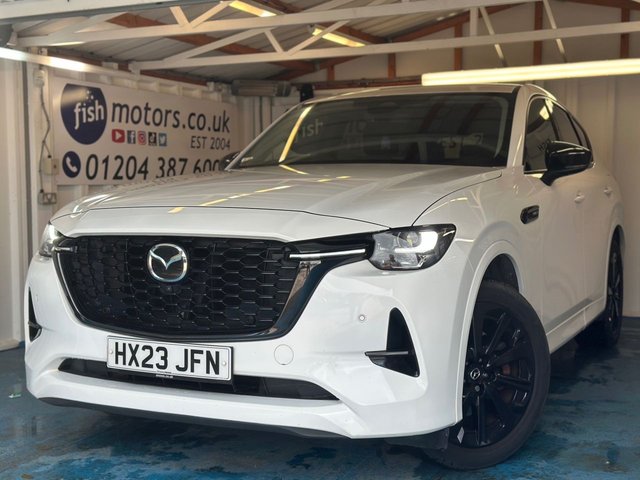 View our Mazda CX-60 2.5 e-SKYACTIV 17.8kWh Homura SUV 5dr Petrol Plug-in Hybrid Auto 4WD Euro 6 (327 ps)+2 KEYS+1 FORMER KEEPER+FSH+NAV+FULL LEATHER SEATS+PARK CONTROL+CAM+PRIVACY+CLIMATE+MEDIA+BLUETOOTH+DIGITAL DASH+20" ALLOYS+CRUISE+HEATED SEATS+