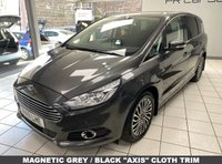 USED 2019 19 FORD S-MAX 2.0 EcoBlue Titanium MPV 5dr Diesel Auto Euro 6 (s/s) (190 ps) MAGNETIC GREY / BLACK AXIS CLOTH TRIM / DUAL ZONE CLIMATE / QUICKCLEAR SCREEN / ELECTRIC WINDOWS / POWERFOLD MIRRORS / DAB FM AM CD TUNER / BLUETOOTH / FORD SYNC SYSTEM / SATNAV / CRUISE CONTROL / SPEED LIMITER / FRONT / REAR SENSORS / POWERED TAILGATE / PRIVACY GLASS / 17" ALLOYS / SERVICE HISTORY