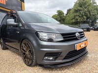 USED 2019 68 VOLKSWAGEN CADDY 2.0 TDI C20 BlueMotion Tech Highline Panel Van 5dr Diesel Manual SWB Euro 6 (s/s) (102 ps) BEECHWOOD AUTOS CUSTOM + 19" RIVIERA RF108 WHEELS, INDUM GREY WITH BLACK AND ORANGE DIAMOND QUILTED LEATHER SEATS + Upgraded Colour Coded Bumpers, Lowered 75mm on PROSPORT Coilovers Front & Rear, Colour Coded Rear Spoiler, ABS Gloss Black Splitter Spoiler, ABS Front Splitter, Gloss Black Grills + APPLE CARPLAY + AIRCON + BLACK ROOF RAILS