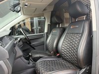 USED 2019 68 VOLKSWAGEN CADDY 2.0 TDI C20 BlueMotion Tech Highline Panel Van 5dr Diesel Manual SWB Euro 6 (s/s) (102 ps) BEECHWOOD AUTOS CUSTOM + 19" RIVIERA RF108 WHEELS, INDUM GREY WITH BLACK AND ORANGE DIAMOND QUILTED LEATHER SEATS + Upgraded Colour Coded Bumpers, Lowered 75mm on PROSPORT Coilovers Front & Rear, Colour Coded Rear Spoiler, ABS Gloss Black Splitter Spoiler, ABS Front Splitter, Gloss Black Grills + APPLE CARPLAY + AIRCON + BLACK ROOF RAILS