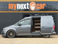 USED 2019 68 VOLKSWAGEN CADDY 2.0 TDI C20 BlueMotion Tech Highline Panel Van 5dr Diesel Manual SWB Euro 6 (s/s) (102 ps) BEECHWOOD AUTOS CUSTOM + 19" RIVIERA RF108 WHEELS, INDUM GREY WITH BLACK AND ORANGE DIAMOND QUILTED LEATHER SEATS + Upgraded Colour Coded Bumpers, Lowered 75mm on PROSPORT Coilovers Front & Rear, Colour Coded Rear Spoiler, ABS Gloss Black Splitter Spoiler, ABS Front Splitter, Gloss Black Grills + APPLE CARPLAY + AIRCON + BLACK ROOF RAILS