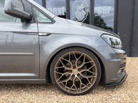 USED 2019 68 VOLKSWAGEN CADDY 2.0 TDI C20 BlueMotion Tech Highline Panel Van 5dr Diesel Manual SWB Euro 6 (s/s) (102 ps) BEECHWOOD AUTOS CUSTOM + 19" RIVIERA RF108 WHEELS, INDUM GREY WITH BLACK AND ORANGE DIAMOND QUILTED LEATHER SEATS + Upgraded Colour Coded Bumpers, Lowered 75mm on PROSPORT Coilovers Front & Rear, Colour Coded Rear Spoiler, ABS Gloss Black Splitter Spoiler, ABS Front Splitter, Gloss Black Grills + APPLE CARPLAY + AIRCON + BLACK ROOF RAILS
