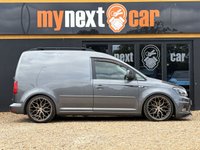USED 2019 68 VOLKSWAGEN CADDY 2.0 TDI C20 BlueMotion Tech Highline Panel Van 5dr Diesel Manual SWB Euro 6 (s/s) (102 ps) BEECHWOOD AUTOS CUSTOM + 19" RIVIERA RF108 WHEELS, INDUM GREY WITH BLACK AND ORANGE DIAMOND QUILTED LEATHER SEATS + Upgraded Colour Coded Bumpers, Lowered 75mm on PROSPORT Coilovers Front & Rear, Colour Coded Rear Spoiler, ABS Gloss Black Splitter Spoiler, ABS Front Splitter, Gloss Black Grills + APPLE CARPLAY + AIRCON + BLACK ROOF RAILS