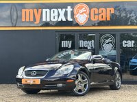 USED 2005 55 LEXUS SC 4.3 430 Convertible 2dr Petrol Automatic (287 g/km, 282 bhp) FULLY LOADED + GREAT SPECIFICATION + ONLY 38K WITH FULL SERVICE HISTORY + 2 KEYS + LOW MILEAGE + 1 FORMER KEEPER + 12 MONTHS MOT + 6 MONTHS WARRANTY + FINANCE AVAILABLE + SAT NAV + ALLOYS + ANY INSPECTION WELCOME