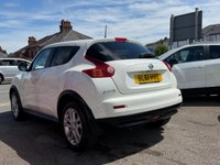 USED 2012 61 NISSAN JUKE 1.6 Acenta Premium SUV 5dr Petrol Manual Euro 5 (s/s) (117 ps) IDEALY FAMILY SUV. CLEAN CONDITION THROUGHOUT. COMES WITH A FULL SERVICE HISTORY/ FRESH SERVICE AND NEW MOT. FINISHED INA SOLID WHITE COLOUR. SPEC INCLUDES ALLOY WHEELS, CLOTH INTERIOR, CD/ RADIO, A/C, ISOFIX, ELECTRIC WINDOWS/ MIRRORS, REMOTE LOCKING + 3 MONTHS WARRANTY + 12 MONTHS AA BREAKDOWN COVER INCLUDED
