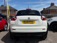 USED 2012 61 NISSAN JUKE 1.6 Acenta Premium SUV 5dr Petrol Manual Euro 5 (s/s) (117 ps) IDEALY FAMILY SUV. CLEAN CONDITION THROUGHOUT. COMES WITH A FULL SERVICE HISTORY/ FRESH SERVICE AND NEW MOT. FINISHED INA SOLID WHITE COLOUR. SPEC INCLUDES ALLOY WHEELS, CLOTH INTERIOR, CD/ RADIO, A/C, ISOFIX, ELECTRIC WINDOWS/ MIRRORS, REMOTE LOCKING + 3 MONTHS WARRANTY + 12 MONTHS AA BREAKDOWN COVER INCLUDED