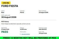 USED 2016 16 FORD FIESTA 1.0T EcoBoost Zetec Blue Edition Hatchback 5dr Petrol Manual Euro 6 (s/s) (100 ps) Full FORD Service History  |  1 Owner From Brand New  |  2 Keys