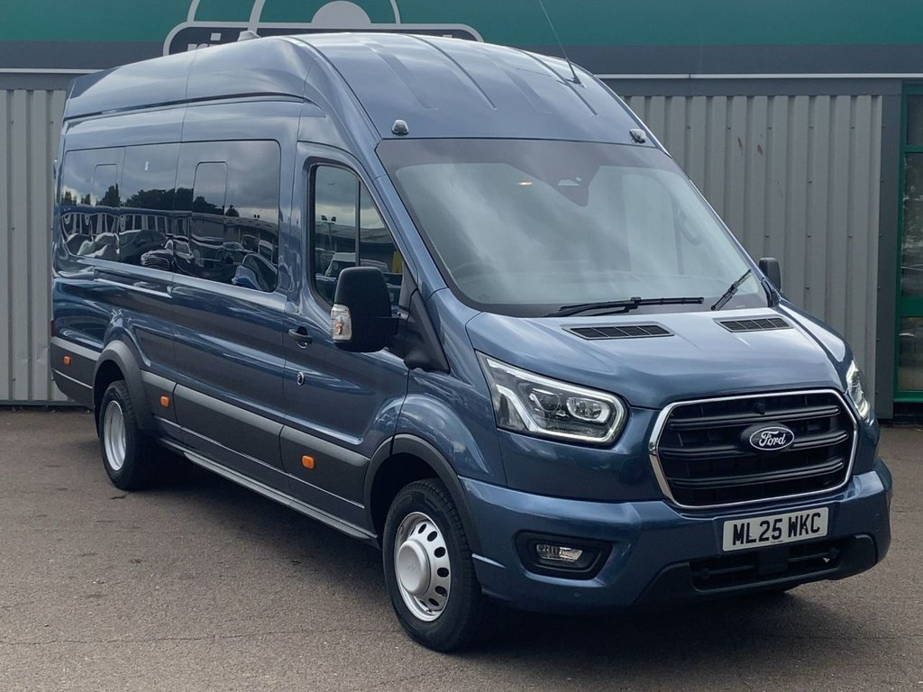 USED 2025 25 FORD TRANSIT 2.0 460 EcoBlue Limited Minibus Double Cab 5dr Diesel Manual RWD L4 H3 Euro 6 (s/s) (17 Seat, DRW) (165 ps) CARPLAY+SATNAV+CLIMATE+KEYLESS