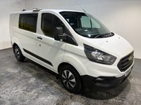 USED 2018 68 FORD TRANSIT CUSTOM 2.0 320 EcoBlue Crew Van Double Cab 5dr Diesel Manual L1 H1 Euro 6 (6 Seat) (105 ps) Bluetooth-Power fold mirrors-Cruise control & Limiter-Electric windows-Front & Rear park sensors Bluetooth-Cruise-Power fold electric heated mirrors-Front & Rear park sensors