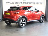 USED 2020 70 NISSAN JUKE 1.0 DIG-T Tekna SUV 5dr Petrol Manual Euro 6 (s/s) (114 ps) SATELLITE NAVIGATION + BOSE SOUND SYSTEM + APPLE CARPLAY + TOUCH SCREEN MEDIA DISPLAY + 360 VIEW CAMERA + BLUETOOTH PHONE AND MEDIA CONNECTIVITY + DAB DIGITAL RADIO + AUTOMATIC HEADLIGHTS + LEATHER MULTI FUNCTIONAL STEERING WHEEL + CRUISE CONTROL + FRONT AND REAR PARKING SENSORS + HEATED WINDSCREEN + KEYLESS START + VOICE COMMAND + AUTOMATIC WIPERS WITH RAIN SENSOR + LED DAY TIME RUNNING LIGHTS + ECO STOP START SYSTEM + CLIMATE CONTROL + AIR CONDITIONING