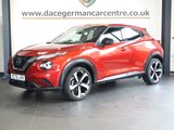USED 2020 70 NISSAN JUKE 1.0 DIG-T Tekna SUV 5dr Petrol Manual Euro 6 (s/s) (114 ps) SATELLITE NAVIGATION + BOSE SOUND SYSTEM + APPLE CARPLAY + TOUCH SCREEN MEDIA DISPLAY + 360 VIEW CAMERA + BLUETOOTH PHONE AND MEDIA CONNECTIVITY + DAB DIGITAL RADIO + AUTOMATIC HEADLIGHTS + LEATHER MULTI FUNCTIONAL STEERING WHEEL + CRUISE CONTROL + FRONT AND REAR PARKING SENSORS + HEATED WINDSCREEN + KEYLESS START + VOICE COMMAND + AUTOMATIC WIPERS WITH RAIN SENSOR + LED DAY TIME RUNNING LIGHTS + ECO STOP START SYSTEM + CLIMATE CONTROL + AIR CONDITIONING
