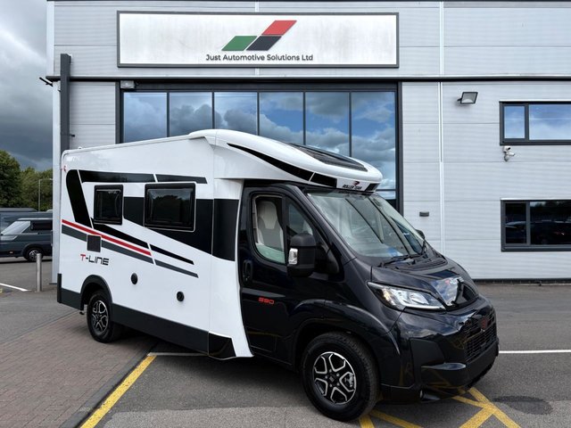 View our Roller Team T Line 590 - Brand New - Physical Stock - 4 Belt - 4 Berth - Electric Drop Down Bed - End Washroom