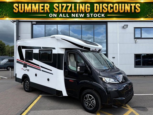 View our Roller Team T Line 590 - Brand New - Physical Stock - 4 Belt - 4 Berth - Electric Drop Down Bed - End Washroom