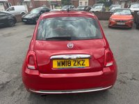 USED 2018 18 FIAT 500 1.2 Lounge Hatchback 3dr Petrol Manual Euro 6 (s/s) (69 bhp) 