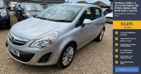 USED 2013 13 VAUXHALL CORSA 1.4 16V SE Hatchback 5dr Petrol Manual Wide Ratio Euro 5 (100 ps) Very Low Mileage + Heated Seats & Air Con