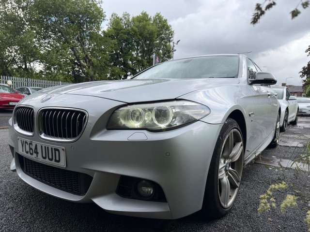 View our BMW 5 Series 3.0 535d M Sport Saloon 4dr Diesel Auto Euro 6 (s/s) (313 ps)+PARKING SENSORS+19" ALLOYS+NAV+HISTORY+BLACK MEMORY LEATHER SEATS+SUNPROTECTION GLAZING+MSPORT BODYKIT+CRUISE+HEATED FRONT SEATS