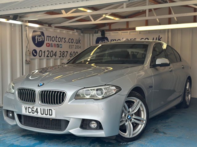 View our BMW 5 Series 3.0 535d M Sport Saloon 4dr Diesel Auto Euro 6 (s/s) (313 ps)+PARKING SENSORS+19" ALLOYS+NAV+HISTORY+BLACK MEMORY LEATHER SEATS+SUNPROTECTION GLAZING+MSPORT BODYKIT+CRUISE+HEATED FRONT SEATS