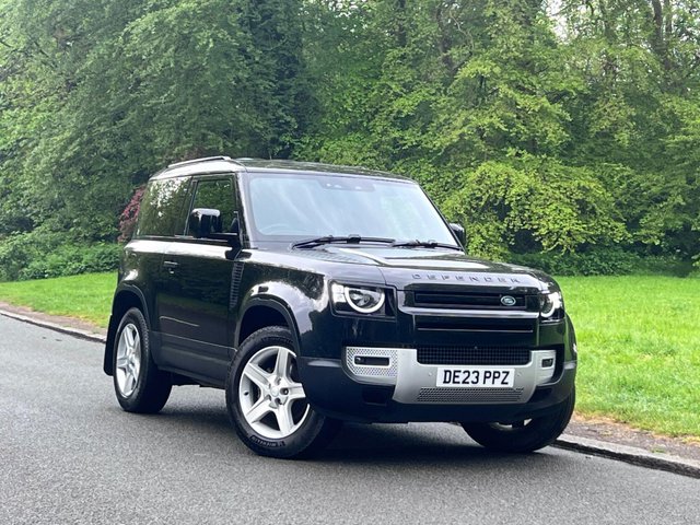 View our Land Rover Defender 3.0 D250 MHEV Hard Top SUV 3dr Diesel Auto 4WD SWB Euro 6 (s/s) (250 ps) SANTORINI BLACK, 20 INCH ALLOYS