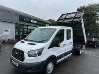 USED 2018 68 FORD TRANSIT 2.0 350 EcoBlue TIPPER Double Cab 4dr Diesel Manual RWD L3 H1 Euro 6 (DRW) (130 ps) TWIN WHEEL CREW TIPPER !!!!  FRESH MOT AND SERVICE INCLUDED !!!!