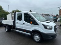 USED 2018 68 FORD TRANSIT 2.0 350 EcoBlue TIPPER Double Cab 4dr Diesel Manual RWD L3 H1 Euro 6 (DRW) (130 ps) TWIN WHEEL CREW TIPPER !!!!  FRESH MOT AND SERVICE INCLUDED !!!!