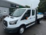USED 2018 68 FORD TRANSIT 2.0 350 EcoBlue TIPPER Double Cab 4dr Diesel Manual RWD L3 H1 Euro 6 (DRW) (130 ps) TWIN WHEEL CREW TIPPER !!!!  FRESH MOT AND SERVICE INCLUDED !!!!