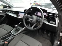 USED 2023 23 AUDI A3 Sportback 1.0 TFSI 30 Technik 5d 110 S/S 1 OWNER FROM NEW, FULL SERVICE HISTORY, SAT NAV, VIRTUAL COCKPIT, APPLE CARPLAY / ANDROID AUTO, REAR PARKING SENSORS, DAB RADIO, BLUETOOTH, MANUAL 6 SPEED, ELECTRIC FOLDING HEATED DOOR MIRRORS, AUDI PRE SENSE, DISTANCE WARNING, LANE DEPARTURE WARNING, HILL HOLD ASSIST, LEATHER MULTIFUNCTION STEERING WHEEL, CRUISE CONTROL & SPEED LIMITER, RAIN & LIGHT SENSORS, KEYLESS START, VOICE CONTROL, ELECTRONIC AIR CON, ISO FIX, BLACK CLOTH INTERIOR