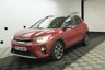 USED 2018 68 KIA STONIC 1.0 T-GDi 4 SUV 5dr Petrol DCT Euro 6 (s/s) (118 bhp) AUTOMATIC+EXCELLENT SERVICE HISTORY CONSISTS OF X7 SERVICES, LAST SERVICED @75,068 MILES-09.04.2026+7 INCH TOUCHSCREEN NAVIGATION SYSTEM+DAB DIGITAL RADIO+BLUETOOTH WITH MUSIC STREAMING+AUTOMATIC AIR-CONDITIONING+LUXURIOUS HEATED LEATHER SEATS+HEATED STEERING WHEEL+AUTOMATIC HEADLIGHT ACTIVATION+RAIN-SENSING WINDSCREEN WIPERS+PARKING ASSISTANCE WITH BLIND SPOT DETECTION AND REVERSING CAMERA+'BLAZE RED PAINT WITH BLACK ROOF'+17 INCH ALLOY WHEELS.