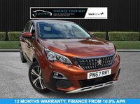 USED 2017 67 PEUGEOT 3008 1.2 PureTech Allure SUV 5dr Petrol Manual Euro 6 (s/s) (130 ps) HERE AT MOTOR SWITCH YOUR NEW MOTOR IS JUST A SWITCH AWAY WITH THIS PEUGEOT 3008 PURETECH ALLURE SUV 5DR 1.2 PETROL MANUAL EURO 6, WHICH COMES WITH A FULL 12 MONTHS NATIONWIDE WARRANTY AND ALSO COMES WITH A MOT UNTIL 28TH MARCH 2027, THIS VEHICLE ALSO HAS 7 X SERVICE HISTORY STAMPS WITH THE LAST SERVICE BEING DONE AT 60433 MILES, ALSO HAS LOW MILEAGE AND COMES WITH 2 KEYS AND HAS ONLY 1 FORMER KEEPER, FINANCE AVAILABLE FROM 11.9% APR, DELIVERY AVAILABLE, PART EX WELCOME, FULLY VALETED