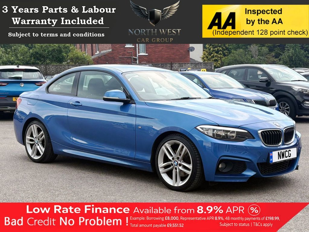 BMW 2 SERIES 2.0 220d M Sport Coupe 2dr Diesel Manual Euro 6 (s/s) (190 ps) NATIONWIDE PARTS & LABOUR WARRANTY INCLUD...
