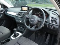 USED 2017 17 AUDI Q3 1.4 TFSI CoD Sport 5d 150 S/S LOW MILEAGE, GOOD SERVICE HISTORY, SAT NAV, DAB RADIO, BLUETOOTH PHONE & MUSIC, AUDI MUSIC INTERFACE, REAR ACCOUSTIC PARKING SENSORS, MANUAL 6 SPEED, 17 INCH 5 ARM ALLOY WHEELS, ROOF RAILS, CLOTH INTERIOR, SPORT SEATS WITH ELECTRIC LUMBAR SUPPORT, RAIN & LIGHT SENSORS, AUTO HOLD, LEATHER MULTIFUNCTION STEERING WHEEL, DRIVE SELECT, DUAL CLIMATE A/C, FRONT CENTRE ARM REST, CD & SD CARD READERS, ELECTRIC HEATED MIRRORS, ELECTRIC WINDOWS, TYRE PRESSURE MONITOR, ISO FIX, SPACE SAVER SPARE WHEEL