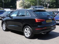 USED 2017 17 AUDI Q3 1.4 TFSI CoD Sport 5d 150 S/S LOW MILEAGE, GOOD SERVICE HISTORY, SAT NAV, DAB RADIO, BLUETOOTH PHONE & MUSIC, AUDI MUSIC INTERFACE, REAR ACCOUSTIC PARKING SENSORS, MANUAL 6 SPEED, 17 INCH 5 ARM ALLOY WHEELS, ROOF RAILS, CLOTH INTERIOR, SPORT SEATS WITH ELECTRIC LUMBAR SUPPORT, RAIN & LIGHT SENSORS, AUTO HOLD, LEATHER MULTIFUNCTION STEERING WHEEL, DRIVE SELECT, DUAL CLIMATE A/C, FRONT CENTRE ARM REST, CD & SD CARD READERS, ELECTRIC HEATED MIRRORS, ELECTRIC WINDOWS, TYRE PRESSURE MONITOR, ISO FIX, SPACE SAVER SPARE WHEEL