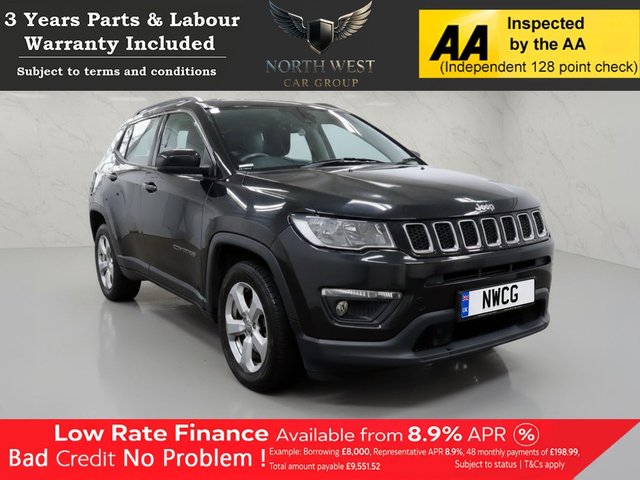 View our Jeep Compass 1.6 MultiJetII Longitude SUV 5dr Diesel Manual Euro 6 (s/s) (120 ps) ***DRIVE AWAY TODAY*** NATIONWIDE PARTS & LABOUR WARRANTY INCLUDED + 12 MONTHS AA BREAKDOWN FREE